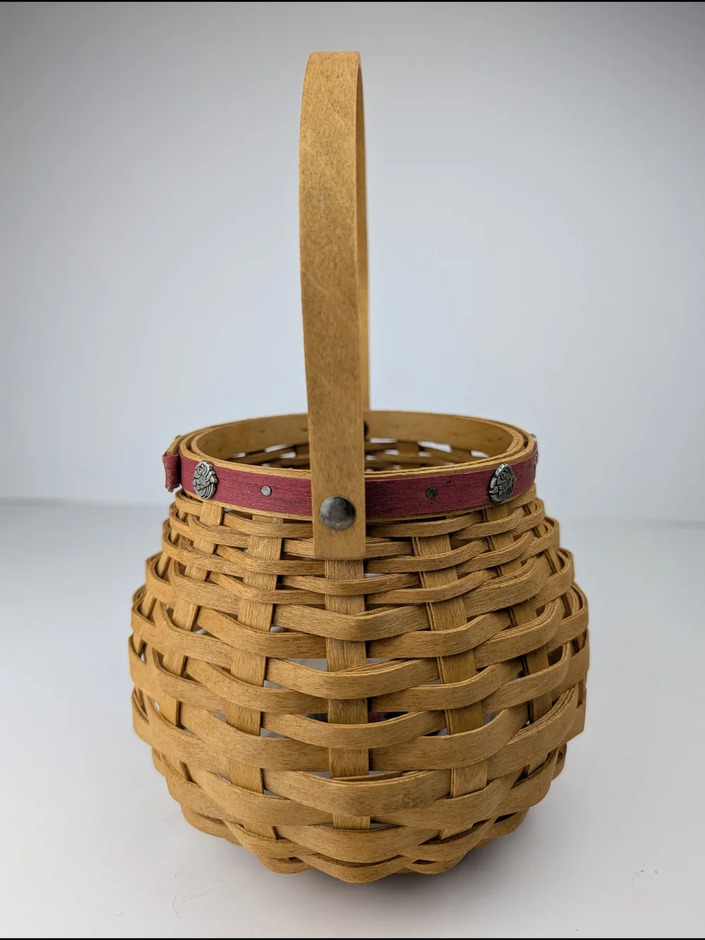 Longaberger 2004 Pasadena Tourn. Roses Sweetheart Basket/Liner/Lid/Tie-On/Prot.